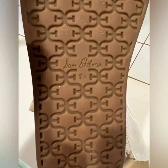 Sam Edelman Gold Naomi Wedge Toe Sandal with Ankle Strap Size 8.5 NWOT - Picture 5 of 7